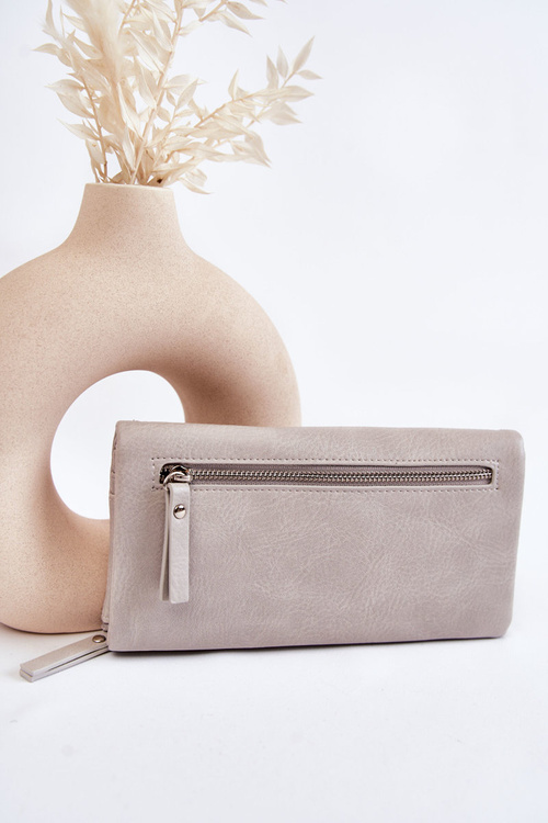 Жіночий великий гаманець на магніті сірий Connes