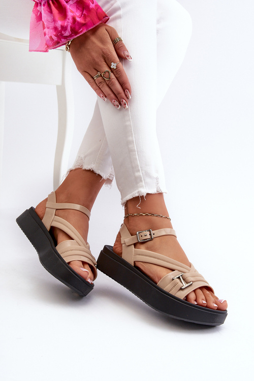 Ароматні жіночі босоніжки на платформі ZAXY LL285063 Бежеві