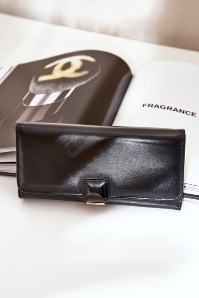 Еко Шкіряний Гладкий Жіночий Гаманець Чорний Еролія