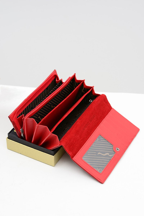 Великий жіночий стьобаний червоний гаманець