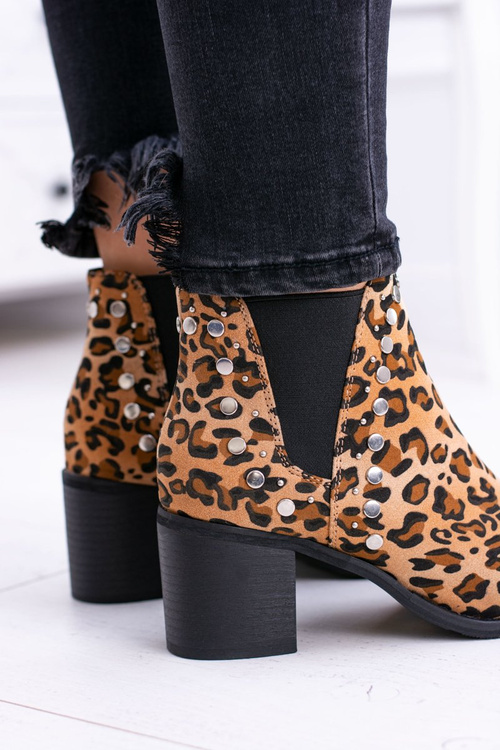 Жіночі шкіряні чоботи Savage Rivet на шпильці з каблуком Panther на шпильці