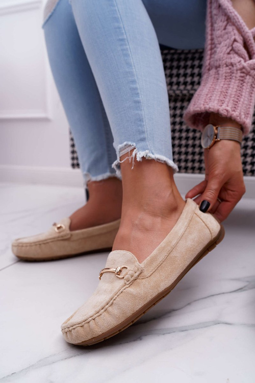 Жіночі бежеві замшеві лофери Sonnero