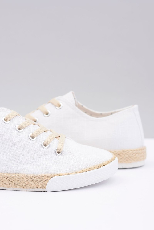 Білі лляні жіночі еспадрільї Peppi