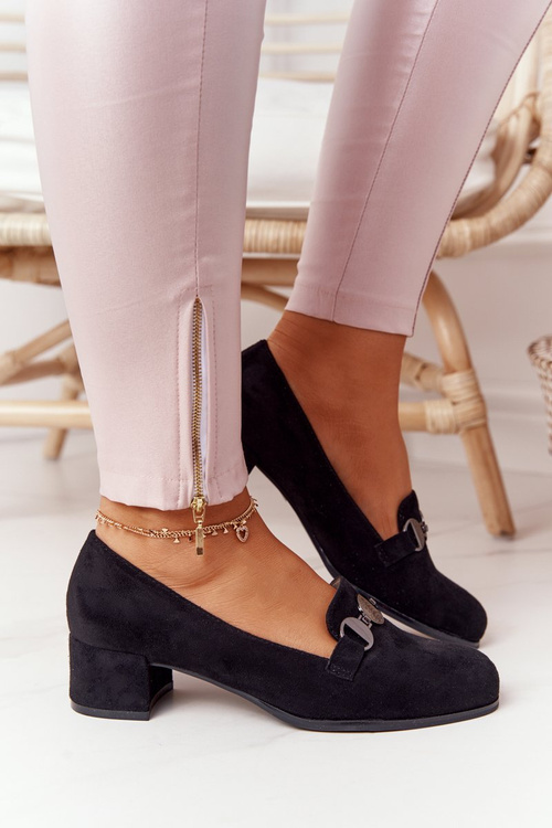 Замшеві туфлі на високих підборах Sergio Leone PB148 Чорні