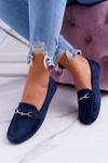 Жіночі комфортні замшеві мокасини темно-сині Anzio