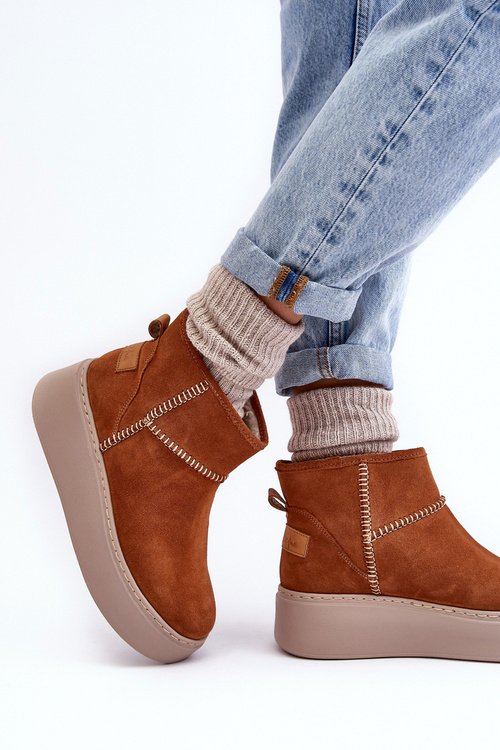 Жіночі замшеві зимові черевики Maciejka 06257-29 Коричневі