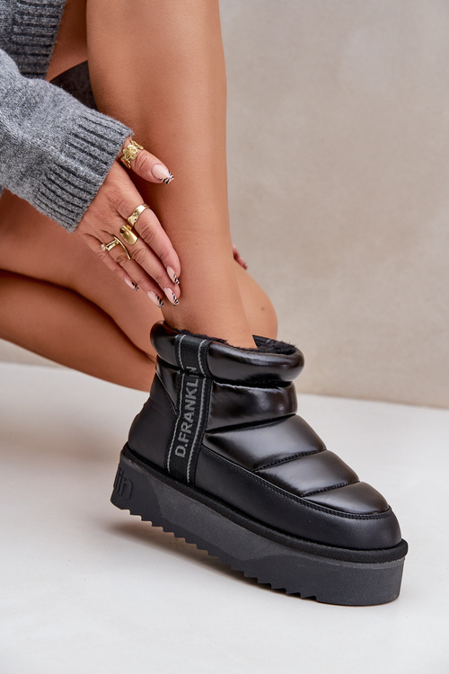 Низькі Снігові Черевики На Грубі Підошві D.Franklin Чорні DFSH371011