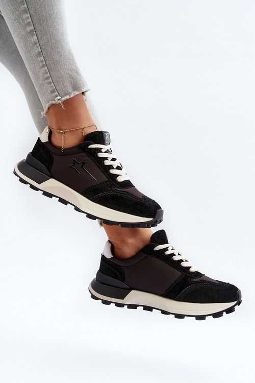 Жіночі шкіряні кросівки Big Star NN274963 Чорні