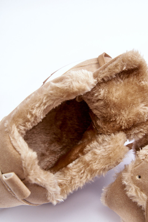 Шкіряне спортивне взуття на платформі з утеплювачем темно-бежевого кольору Adite