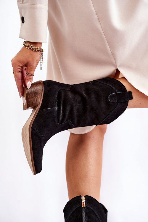 Замшеві черевики Ковбойські черевики Lewski Shoes 3198 Чорні