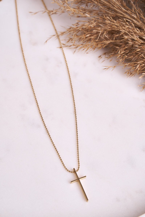 Жіноче намисто з хрестиком золоте Просте