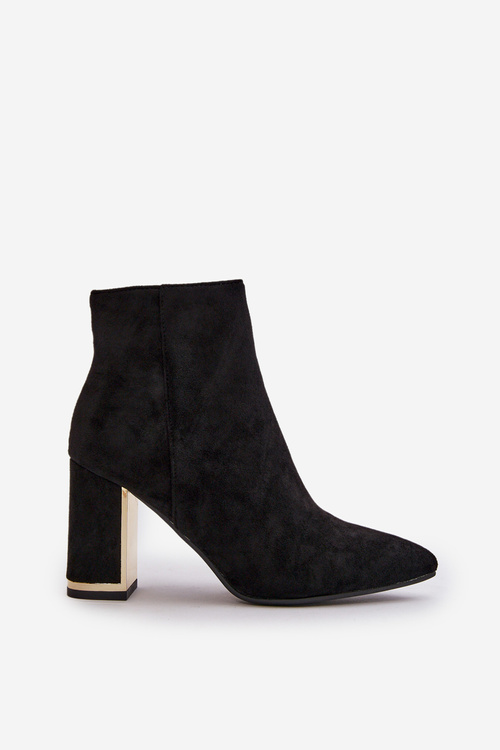 Жіночі ботильйони на підборах, застібка на блискавку, підкладка зі штучної замші, чорний Mevair