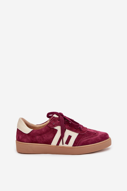 Жіночі замшеві кросівки Vinceza 79557 бордові