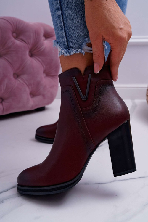 Жіночі чоботи на підборах Sergio Leone Maroon BT537