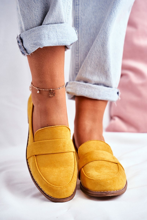 Жіночі замшеві напівчоботи жовті Cintra