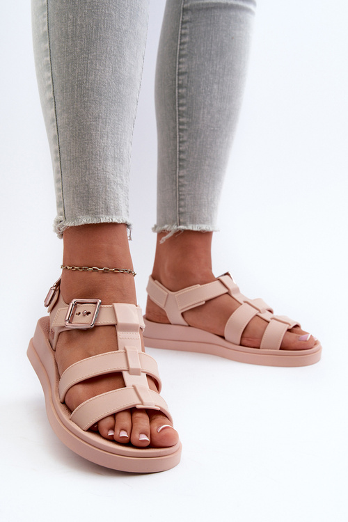 Гладкі жіночі босоніжки з запахом ZAXY NN285006 Рожеві