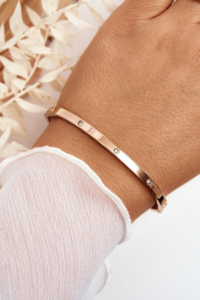 Сталевий браслет із кубічним цирконієм із рожевого золота Lauren