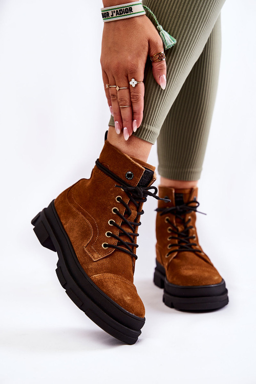 Замшеві теплі черевики Big Star KK274524 Коричневий