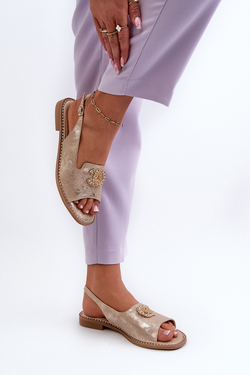 Жіночі босоніжки з декором S.Barski KV-2775-49 Rose Gold