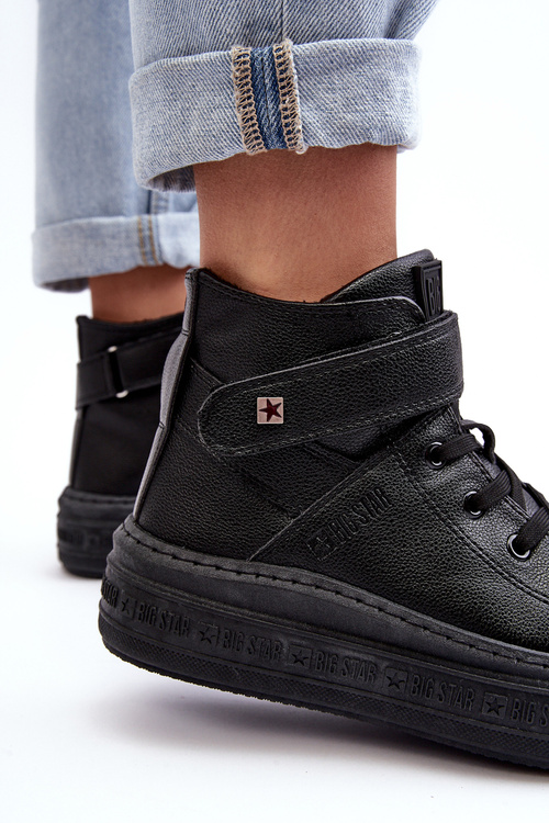 Жіночі кросівки на платформі з підкладкою Чорні Big Star MM274008