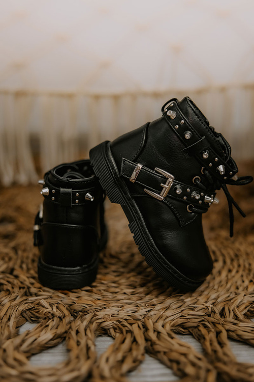 Чоботи дитячі теплі з хутром чорного кольору