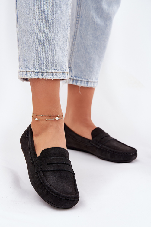 Замшеві мокасини для жінок Big Star RR274948 Чорні