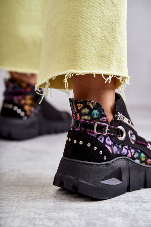 Шкіряні черевики Maciejka з крапками 05660-20 Чорні