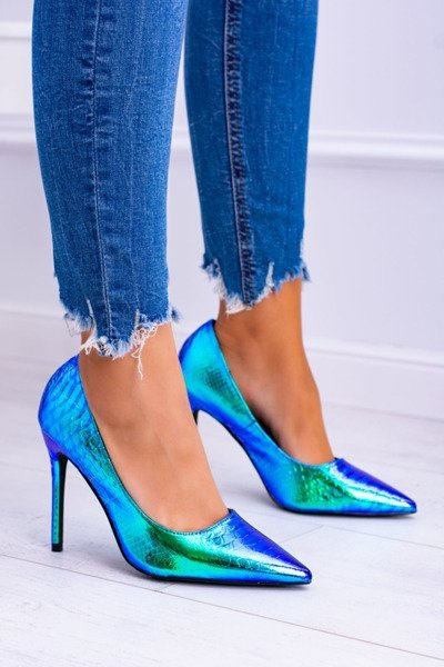 Черевики Lu Boo Petrol Iridescent Mylenn на шпильці