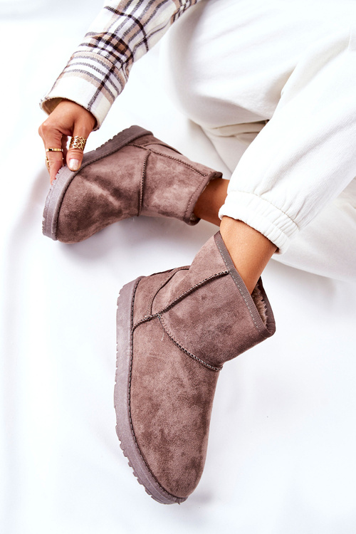 Снігові черевики на флісовій підкладці коричневого кольору Vicandi