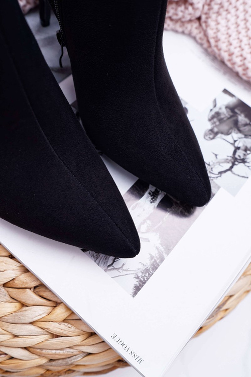 Жіночі чоботи на шпильці замшеві Famaq