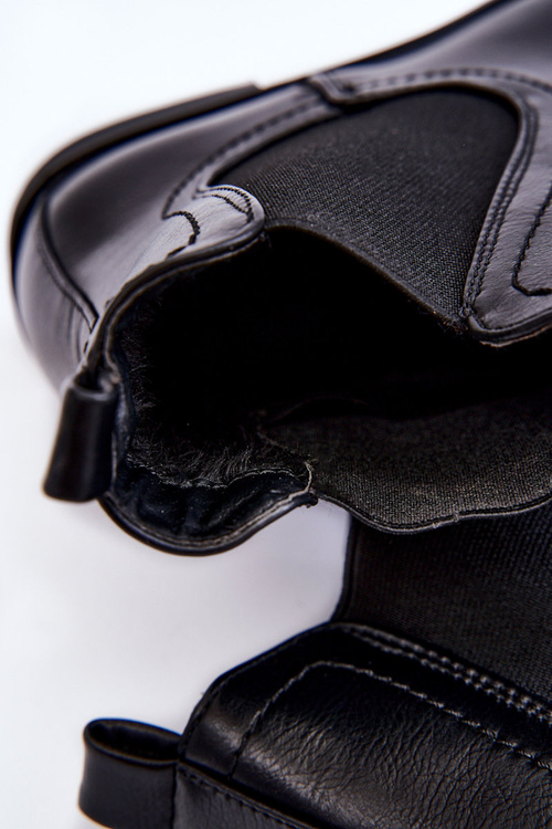 Шкіряні черевики на шнурівці Чорні Astate