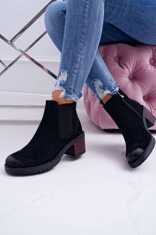 Чоботи жіночі на підборах Sergio Leone чорні BT702