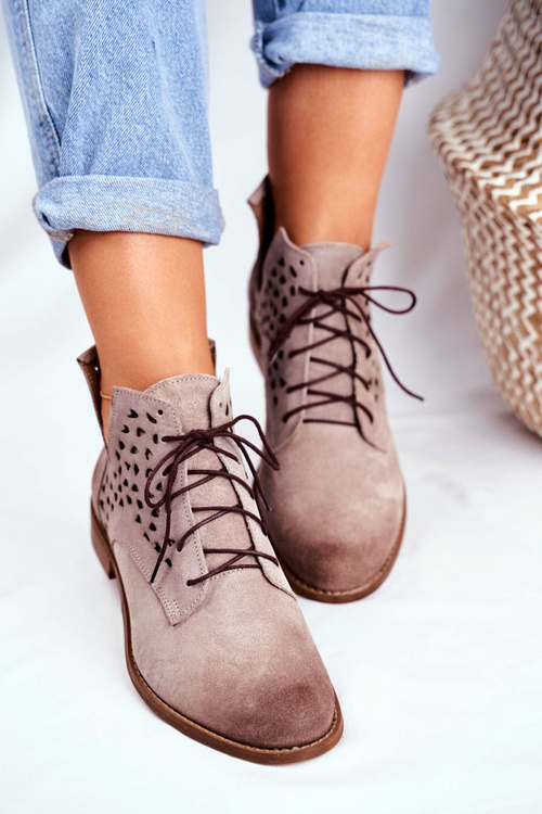 Жіночі черевики на плоскій підошві шкіряні Cappucino Low Meridan