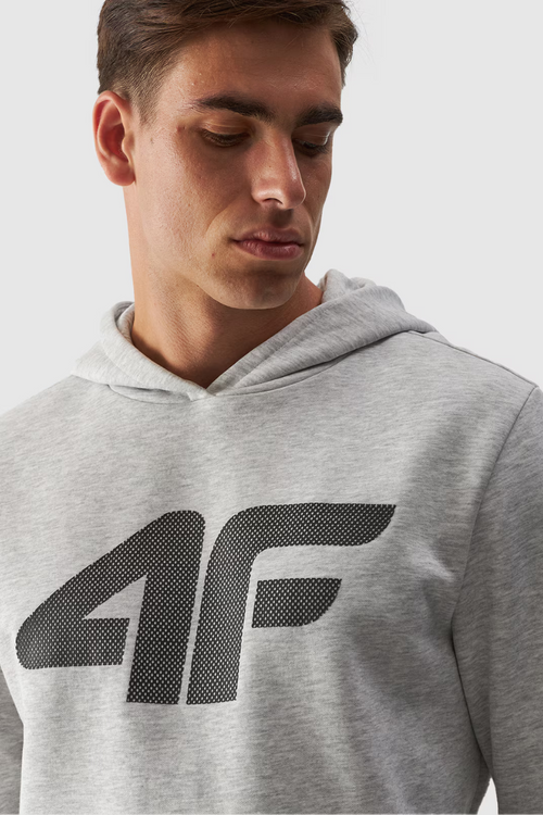 Чоловічий світшот пуловер з капюшоном світло-сірий 4FWMM00TSWSM1464-27M
