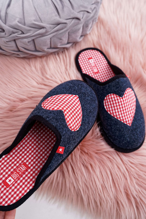 Жіночі домашні тапочки Big Star темно-сині D267800A