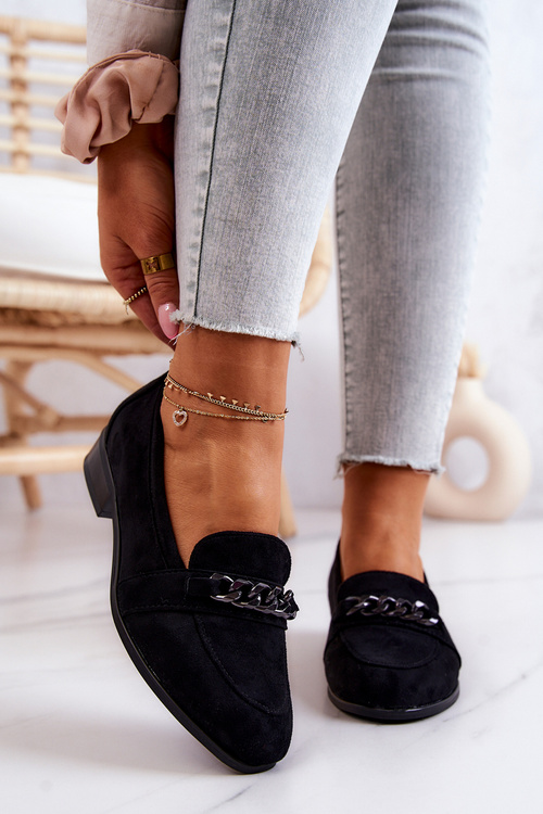 Замшеві туфлі лофери Black Yasmin