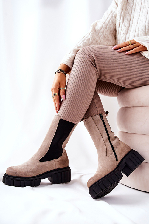 Шкіряні робочі черевики Laura Messi Light Beige 2421