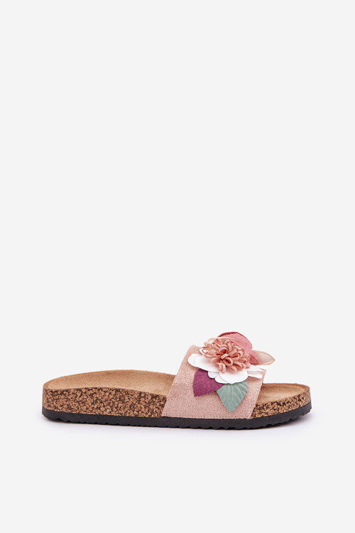 Жіночі Сандалі З Квітами На Пробковій Платформі Рожеві Zinrosa