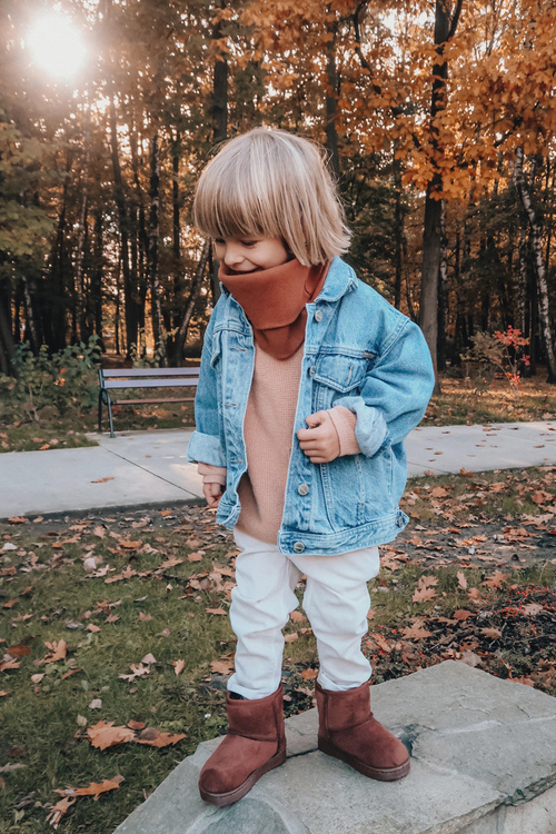 Дитячі утеплені зимові черевики коричневого кольору Gooby