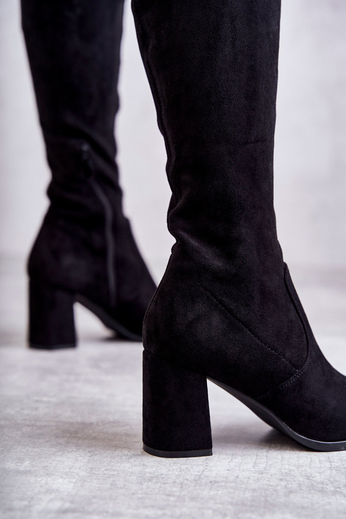 Класичні замшеві високі чоботи Black Clarissa