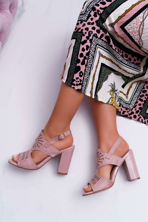 Жіночі босоніжки на шпильці Sergio Leone SK852 Suede Pink Diven