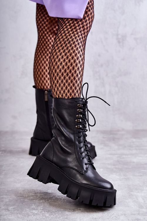 Шкіряні теплі черевики GOE KK2N4013 Black