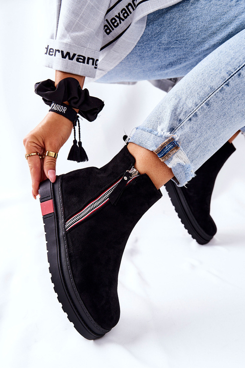 Чорні замшеві черевики Nessa на платформі