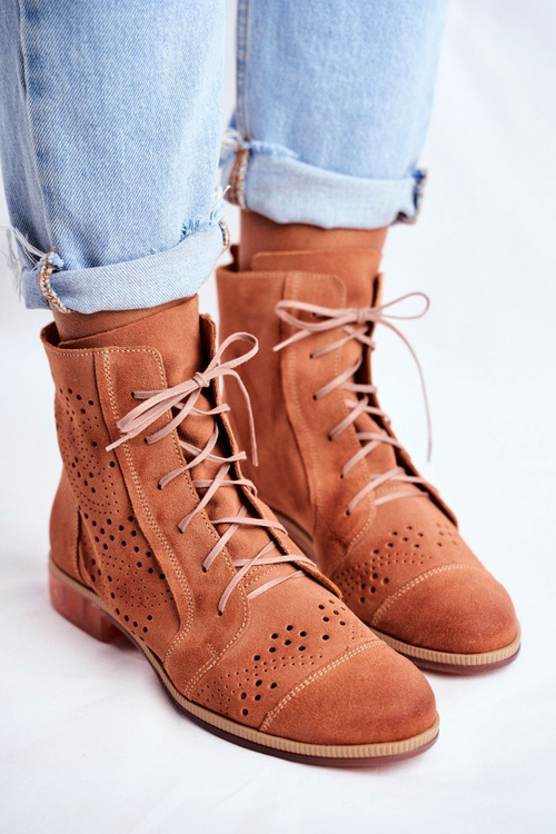 Жіночі шкіряні чоботи Чоботи Maciejka персиковий 04468-18