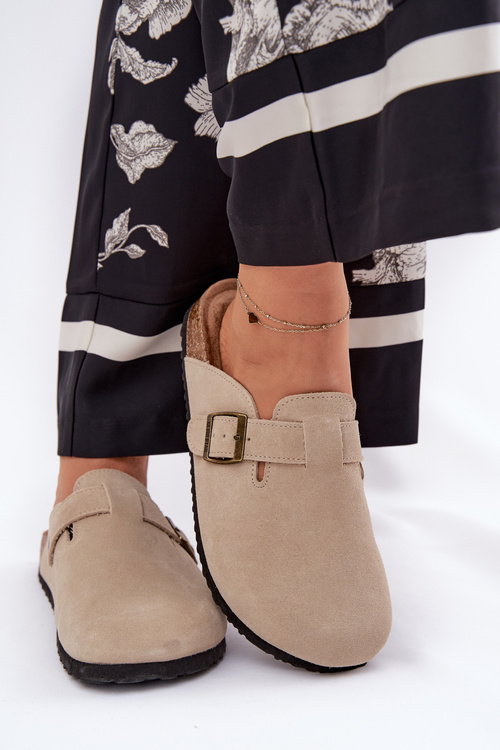 Замшеві Жіночі Сабо З Пряжкою Big Star RR274A385 Бежеві