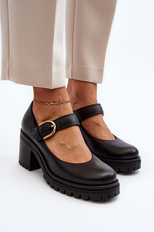 Чорні шкіряні туфлі Zazoo 20166