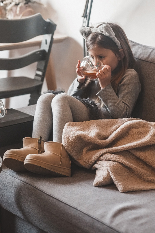 Чоботи дитячі утеплені на блискавці Бежеві Велика Зірка MM374098