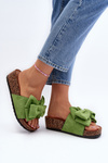 Жіночі коркові босоніжки на платформі з зеленим бантом Tarena