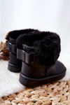 Чоботи дитячі шкіряні з флісом Чорні Madie