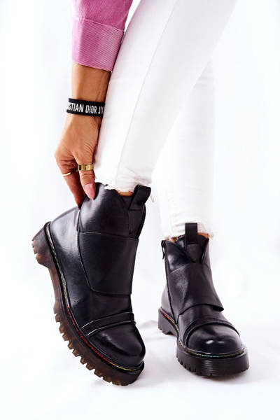 Черевики з різнокольоровою строчкою Black Milie